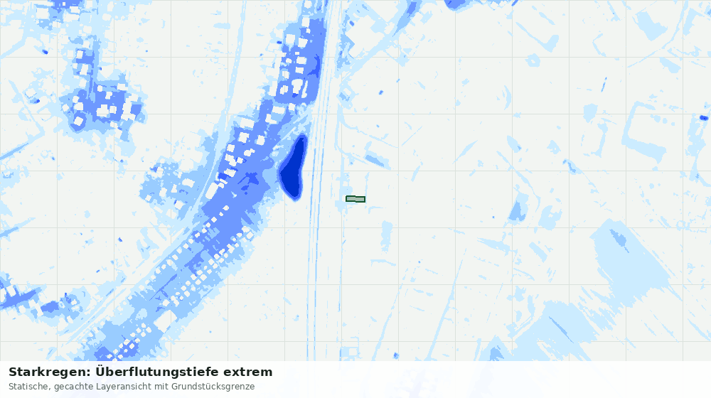 Statische Kartenansicht: Starkregen: Überflutungstiefe extrem