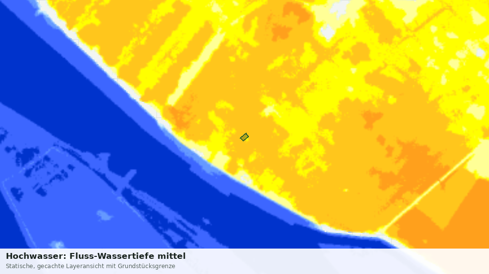 Statische Kartenansicht: Hochwasser: Fluss-Wassertiefe mittel