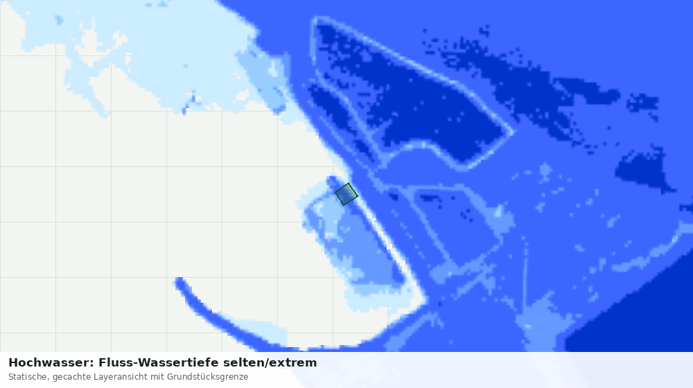 Statische Kartenansicht: Hochwasser: Fluss-Wassertiefe selten/extrem