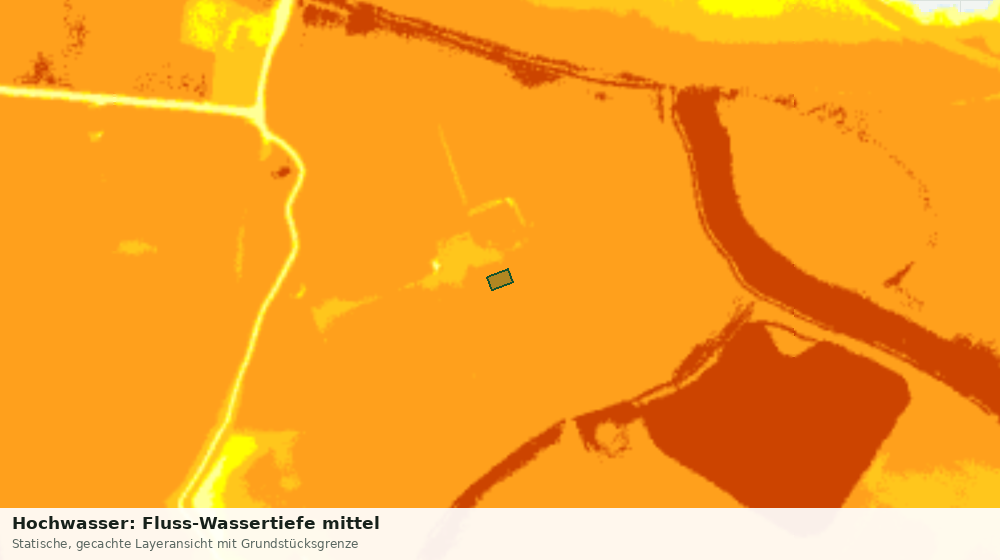 Statische Kartenansicht: Hochwasser: Fluss-Wassertiefe mittel