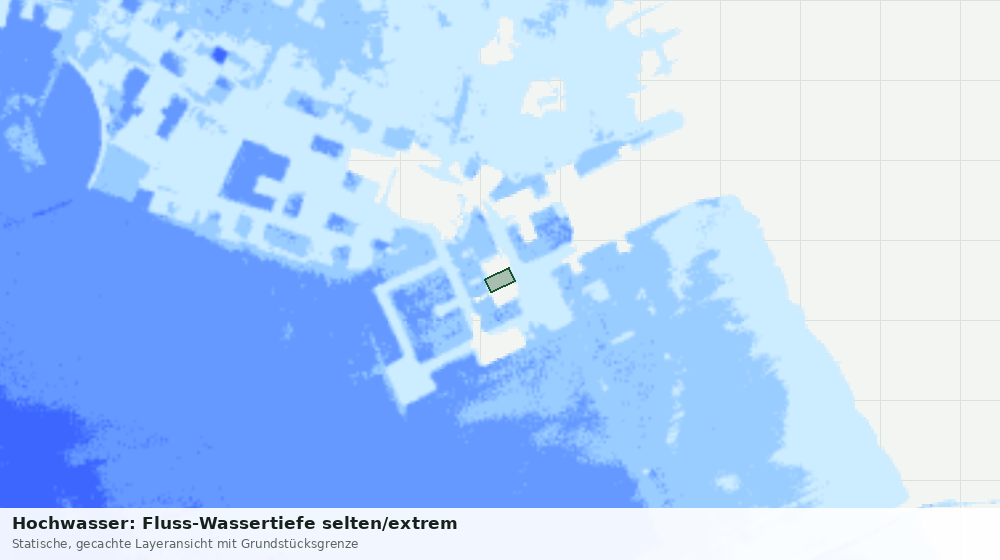 Statische Kartenansicht: Hochwasser: Fluss-Wassertiefe selten/extrem