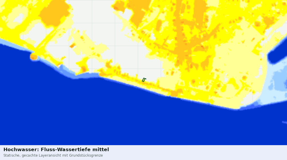 Statische Kartenansicht: Hochwasser: Fluss-Wassertiefe mittel
