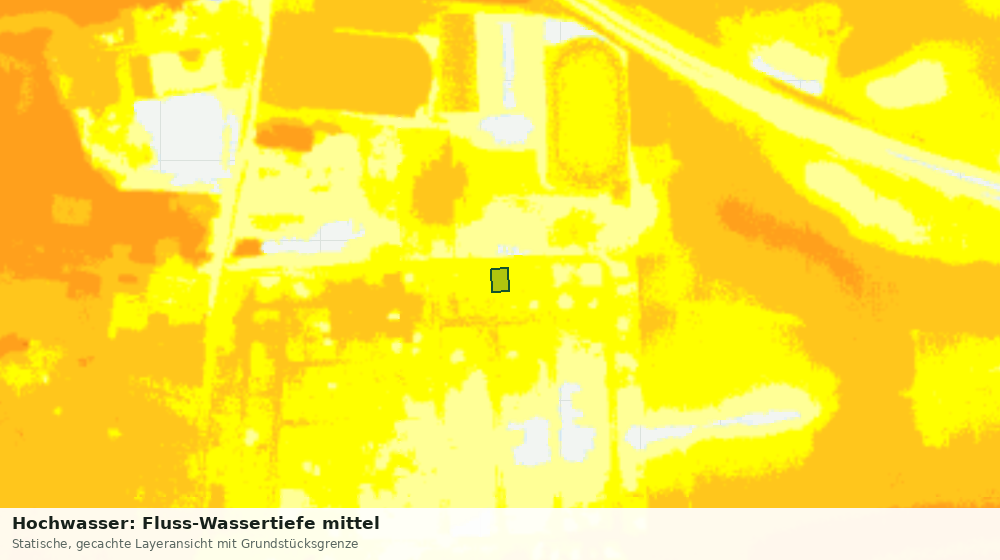 Statische Kartenansicht: Hochwasser: Fluss-Wassertiefe mittel