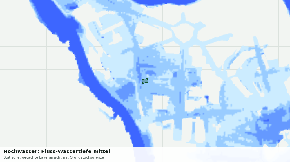 Statische Kartenansicht: Hochwasser: Fluss-Wassertiefe mittel