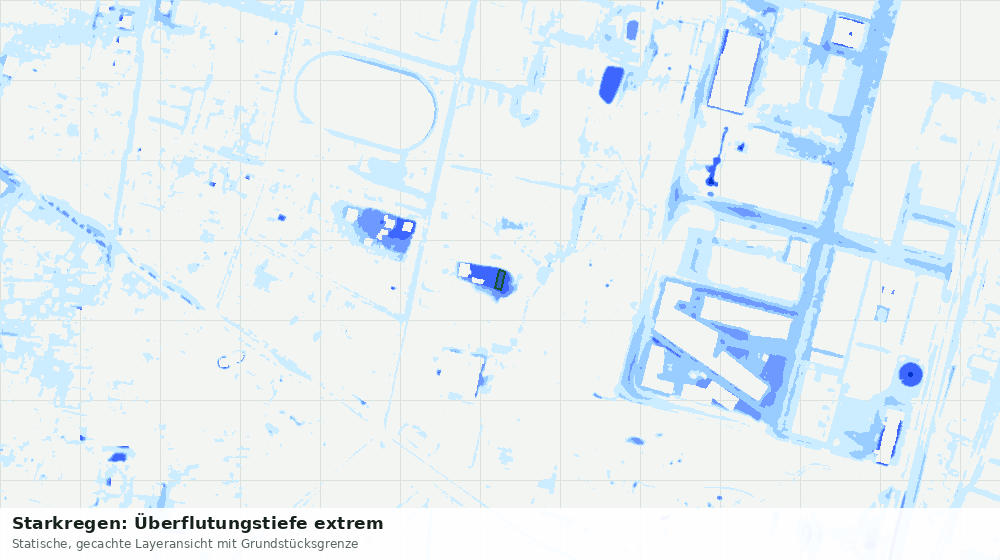 Statische Kartenansicht: Starkregen: Überflutungstiefe extrem
