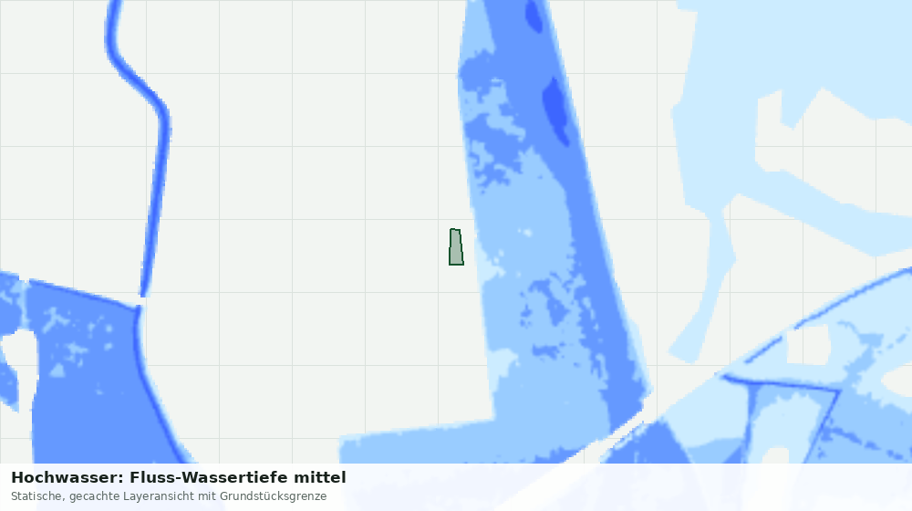 Statische Kartenansicht: Hochwasser: Fluss-Wassertiefe mittel