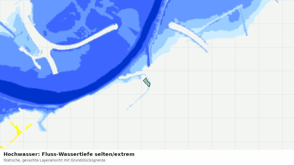 Statische Kartenansicht: Hochwasser: Fluss-Wassertiefe selten/extrem