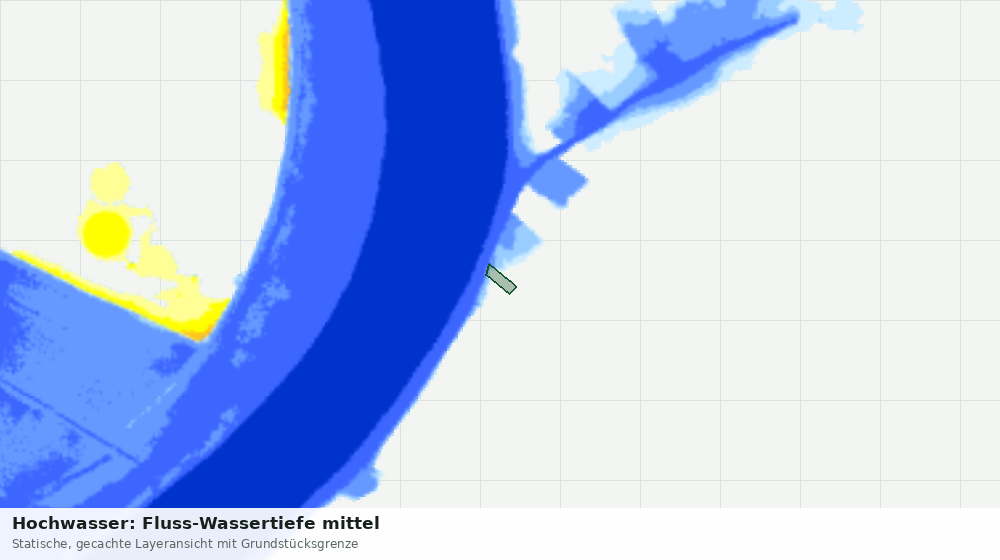 Statische Kartenansicht: Hochwasser: Fluss-Wassertiefe mittel