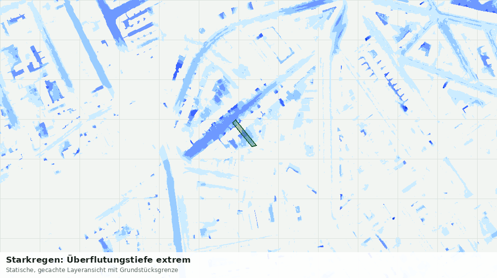 Statische Kartenansicht: Starkregen: Überflutungstiefe extrem
