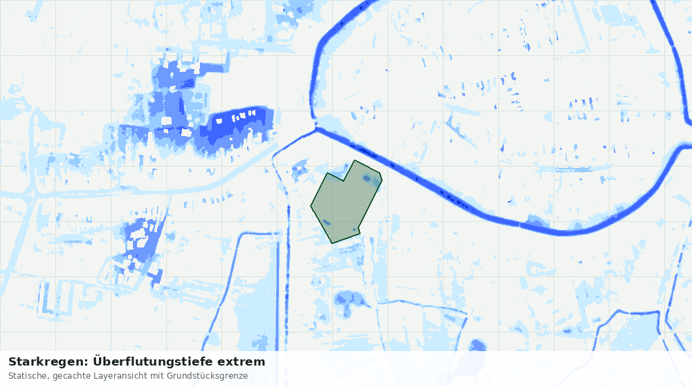 Statische Kartenansicht: Starkregen: Überflutungstiefe extrem