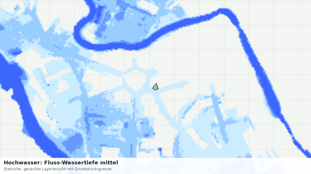 Statische Kartenansicht: Hochwasser: Fluss-Wassertiefe mittel