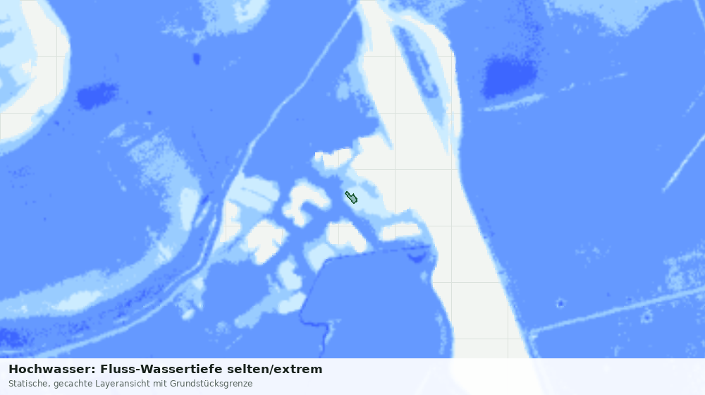Statische Kartenansicht: Hochwasser: Fluss-Wassertiefe selten/extrem
