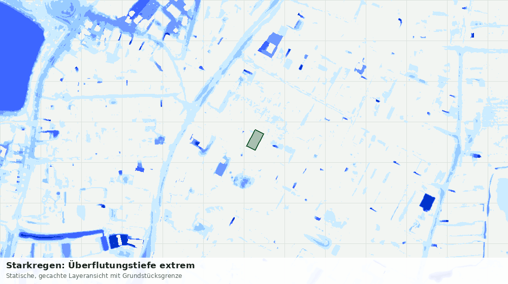 Statische Kartenansicht: Starkregen: Überflutungstiefe extrem