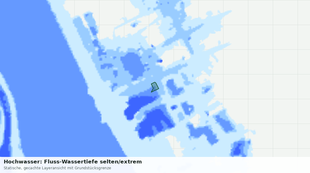 Statische Kartenansicht: Hochwasser: Fluss-Wassertiefe selten/extrem