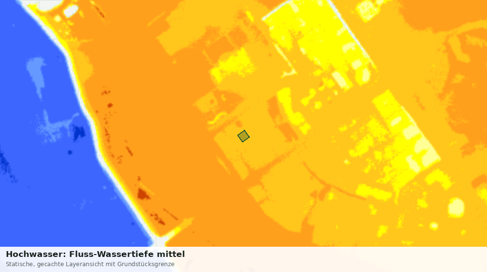 Statische Kartenansicht: Hochwasser: Fluss-Wassertiefe mittel