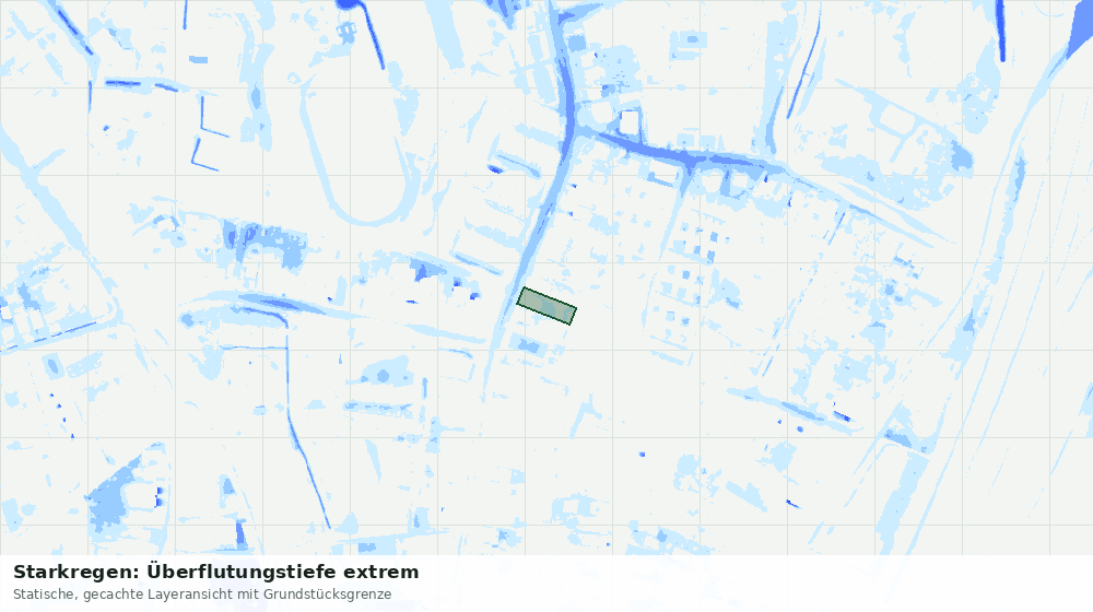 Statische Kartenansicht: Starkregen: Überflutungstiefe extrem