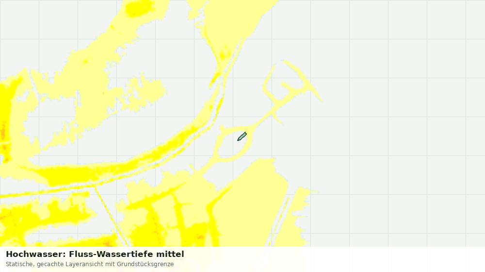 Statische Kartenansicht: Hochwasser: Fluss-Wassertiefe mittel