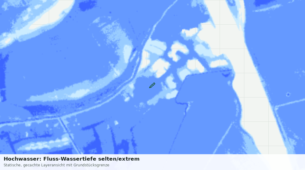Statische Kartenansicht: Hochwasser: Fluss-Wassertiefe selten/extrem