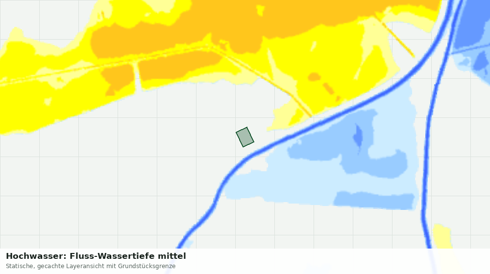 Statische Kartenansicht: Hochwasser: Fluss-Wassertiefe mittel