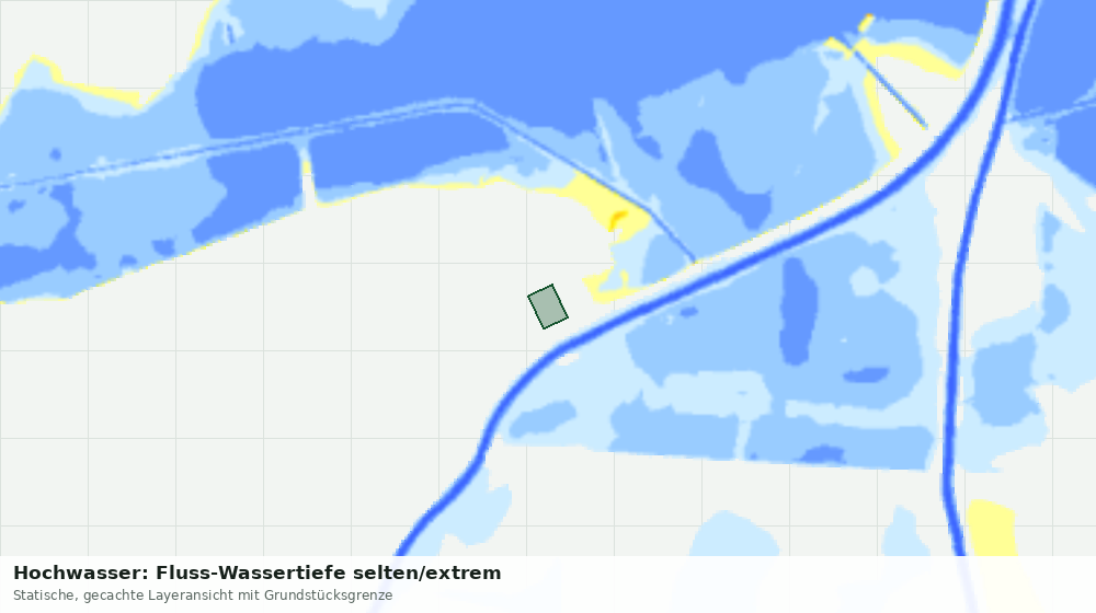 Statische Kartenansicht: Hochwasser: Fluss-Wassertiefe selten/extrem