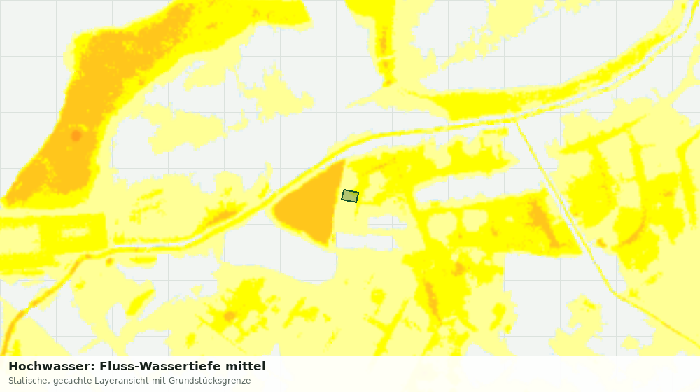 Statische Kartenansicht: Hochwasser: Fluss-Wassertiefe mittel