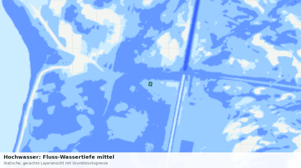 Statische Kartenansicht: Hochwasser: Fluss-Wassertiefe mittel