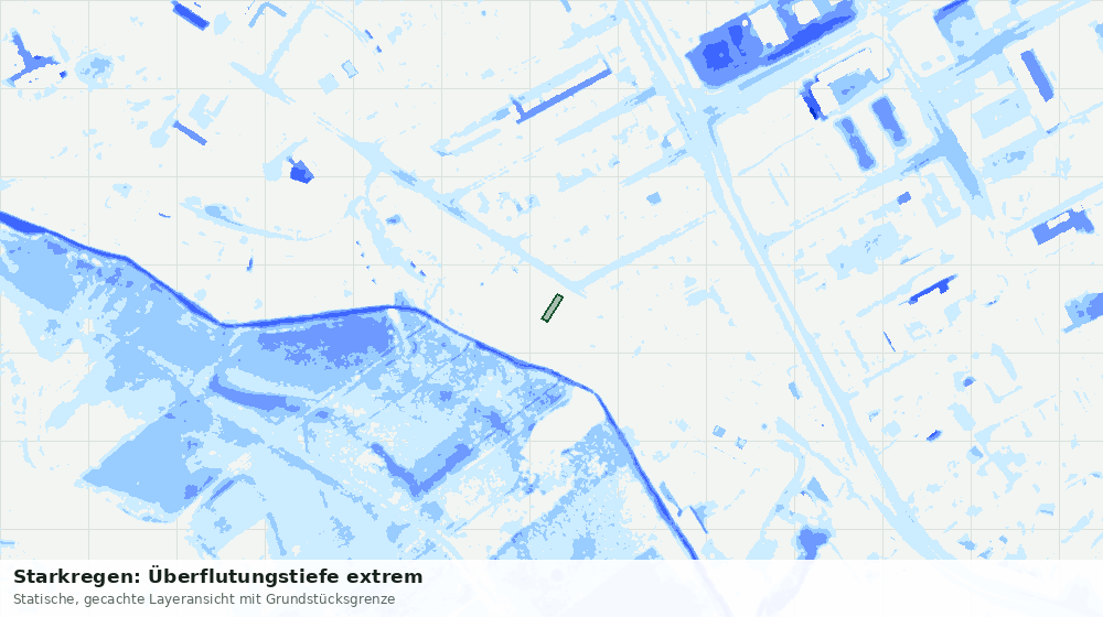 Statische Kartenansicht: Starkregen: Überflutungstiefe extrem