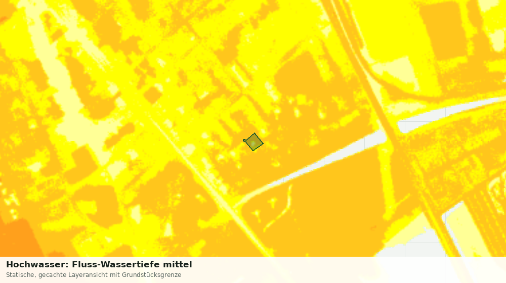 Statische Kartenansicht: Hochwasser: Fluss-Wassertiefe mittel