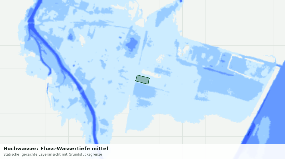 Statische Kartenansicht: Hochwasser: Fluss-Wassertiefe mittel