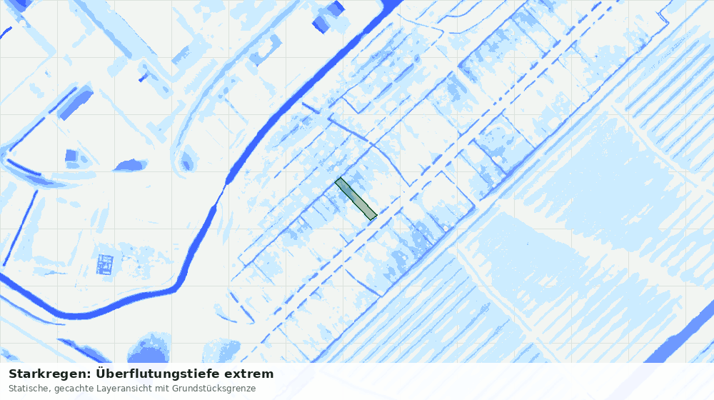 Statische Kartenansicht: Starkregen: Überflutungstiefe extrem