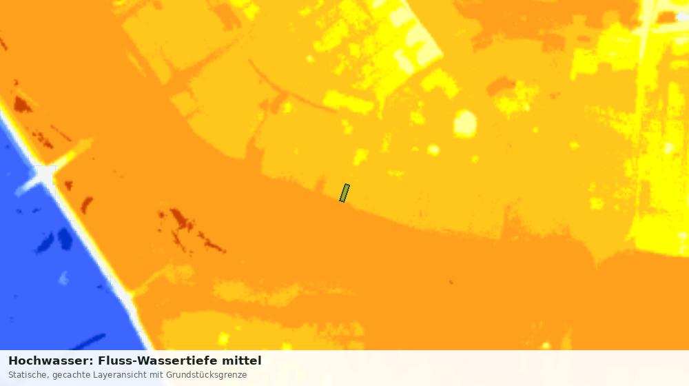 Statische Kartenansicht: Hochwasser: Fluss-Wassertiefe mittel