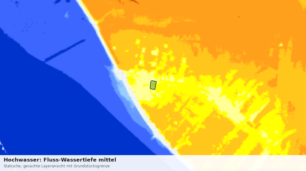Statische Kartenansicht: Hochwasser: Fluss-Wassertiefe mittel
