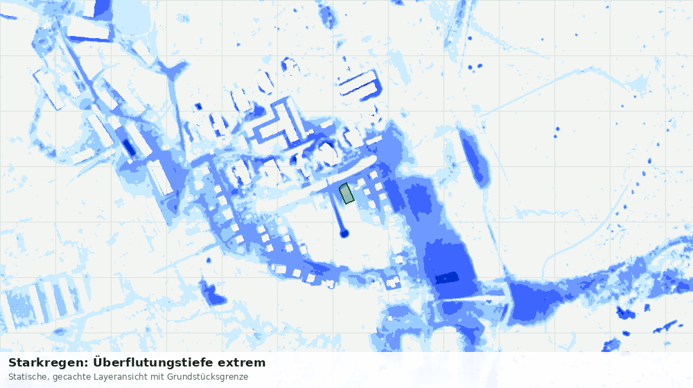 Statische Kartenansicht: Starkregen: Überflutungstiefe extrem
