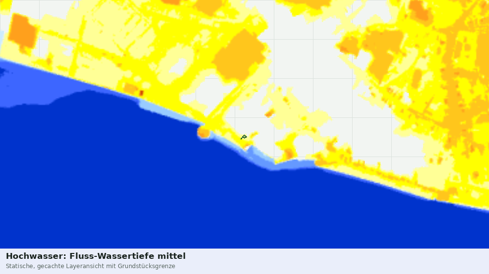 Statische Kartenansicht: Hochwasser: Fluss-Wassertiefe mittel