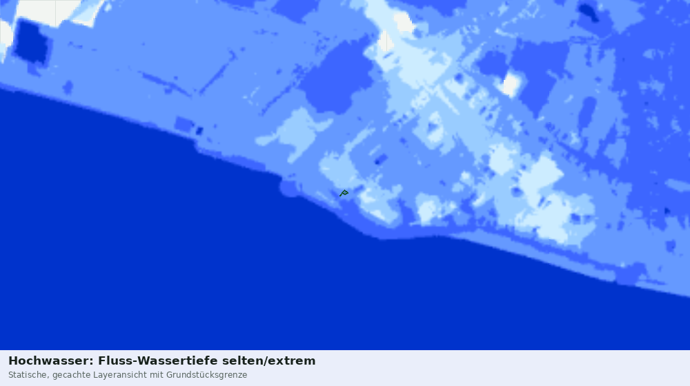 Statische Kartenansicht: Hochwasser: Fluss-Wassertiefe selten/extrem