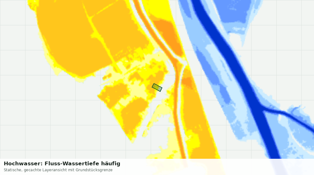 Statische Kartenansicht: Hochwasser: Fluss-Wassertiefe häufig