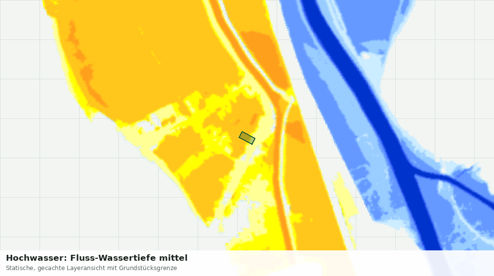 Statische Kartenansicht: Hochwasser: Fluss-Wassertiefe mittel