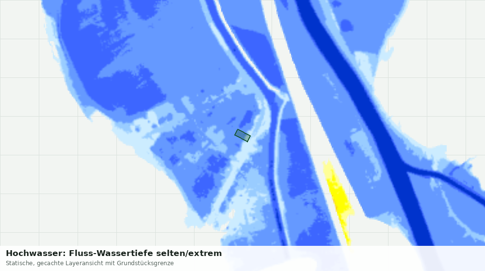 Statische Kartenansicht: Hochwasser: Fluss-Wassertiefe selten/extrem