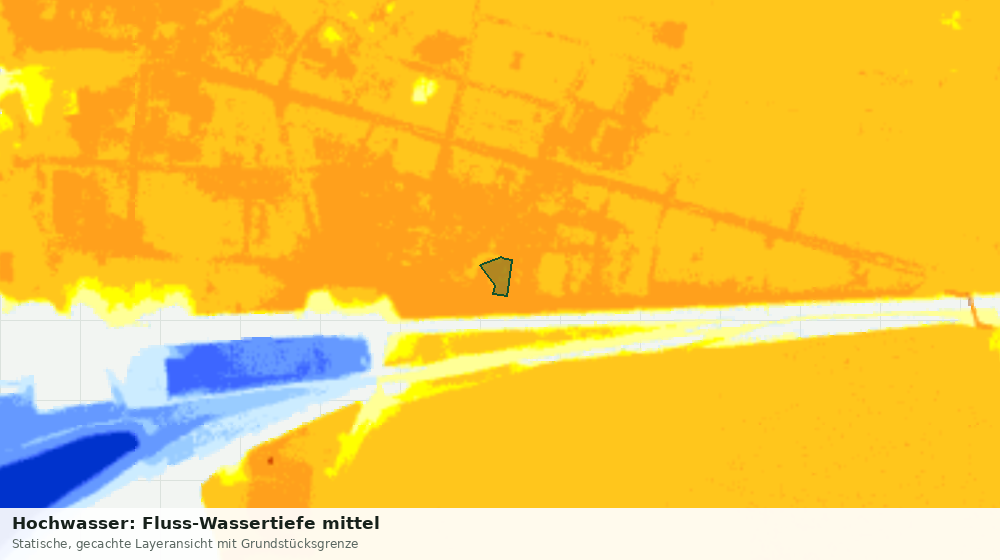 Statische Kartenansicht: Hochwasser: Fluss-Wassertiefe mittel