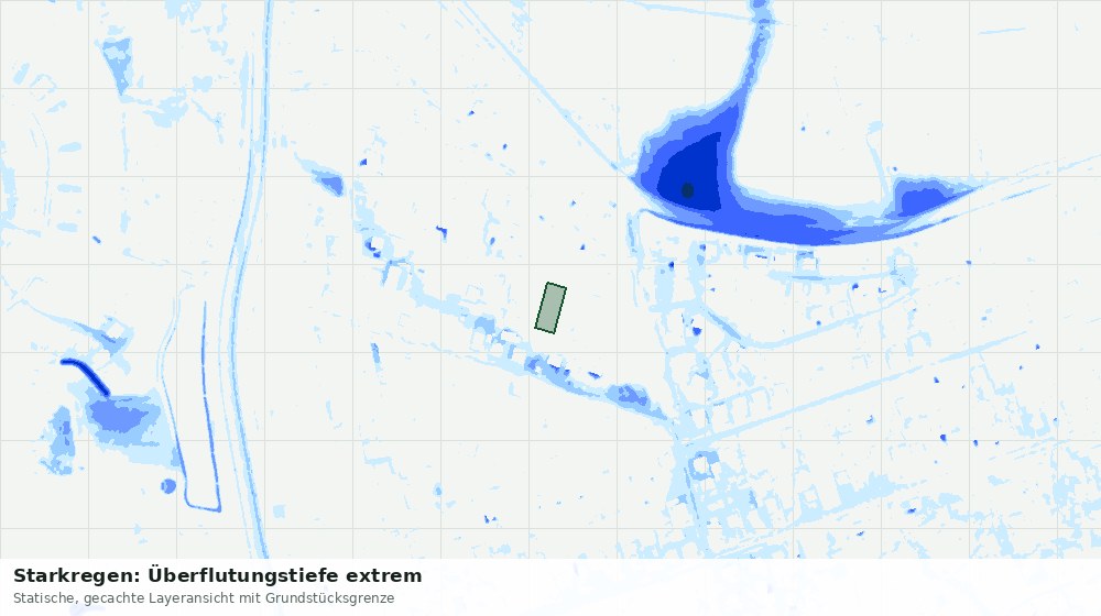 Statische Kartenansicht: Starkregen: Überflutungstiefe extrem