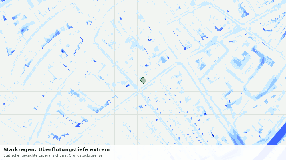 Statische Kartenansicht: Starkregen: Überflutungstiefe extrem