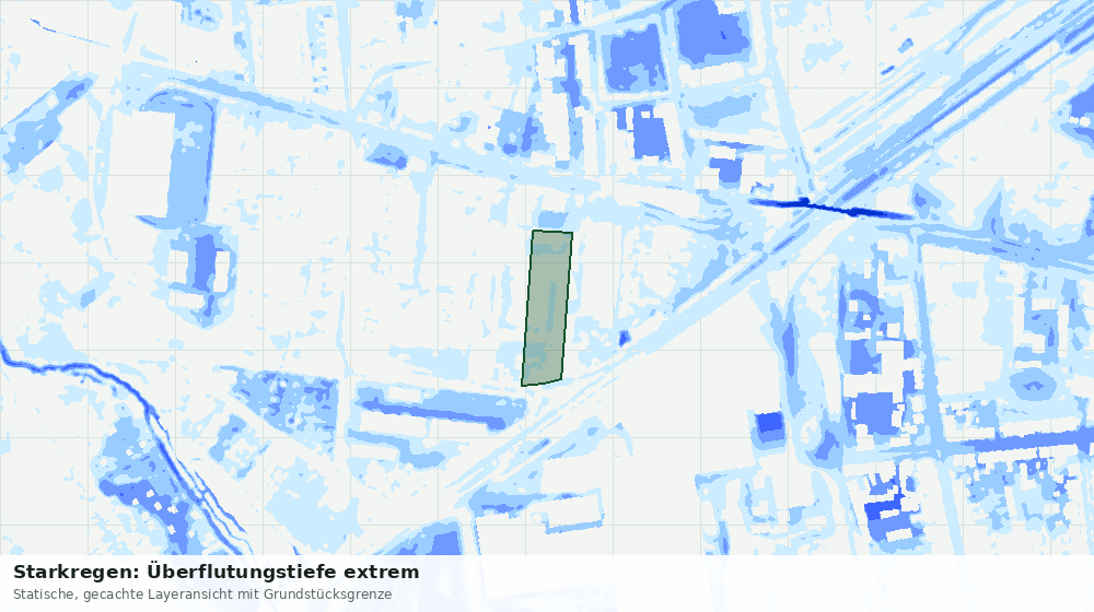 Statische Kartenansicht: Starkregen: Überflutungstiefe extrem
