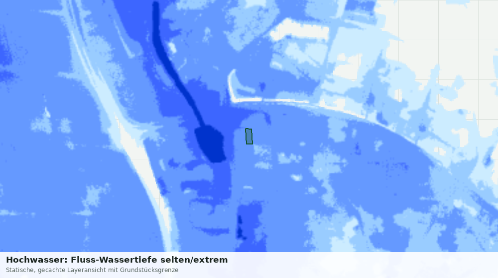 Statische Kartenansicht: Hochwasser: Fluss-Wassertiefe selten/extrem