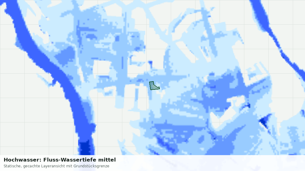 Statische Kartenansicht: Hochwasser: Fluss-Wassertiefe mittel
