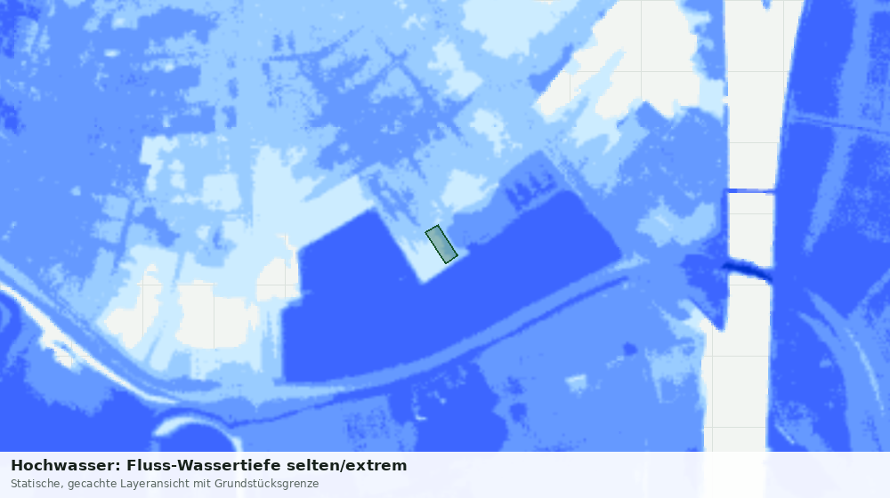 Statische Kartenansicht: Hochwasser: Fluss-Wassertiefe selten/extrem