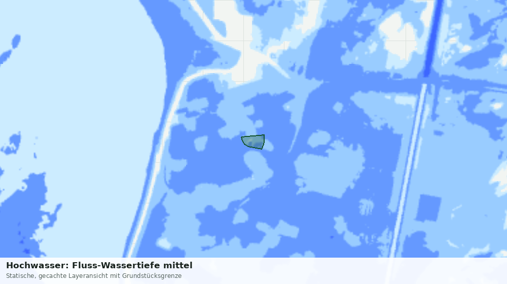 Statische Kartenansicht: Hochwasser: Fluss-Wassertiefe mittel