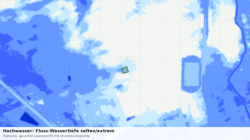 Statische Kartenansicht: Hochwasser: Fluss-Wassertiefe selten/extrem