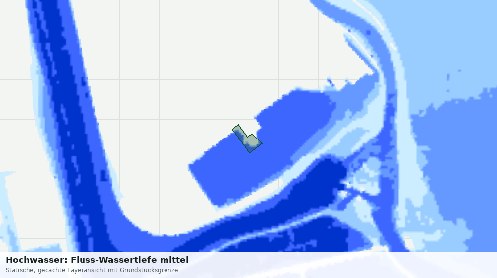 Statische Kartenansicht: Hochwasser: Fluss-Wassertiefe mittel
