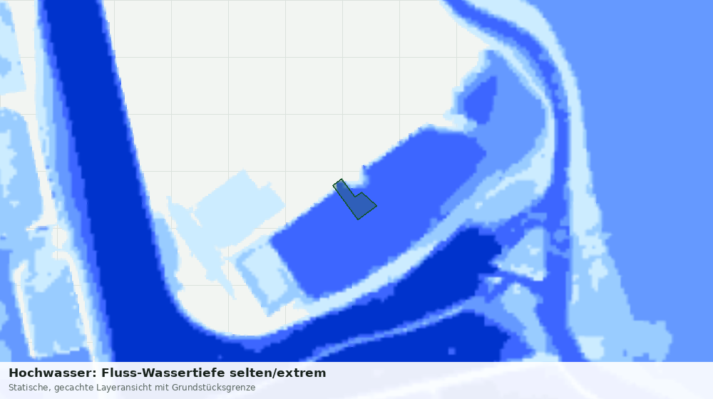 Statische Kartenansicht: Hochwasser: Fluss-Wassertiefe selten/extrem