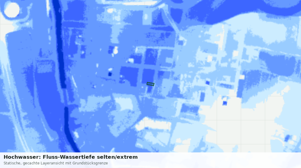 Statische Kartenansicht: Hochwasser: Fluss-Wassertiefe selten/extrem